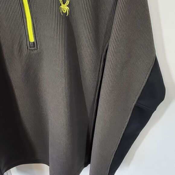 Plus Size Men's Spyder Black & Green Sweater - Picture 7 of 11